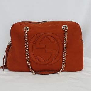 New Gucci 353126 Nubuck Soho Chain Shoulder Bag